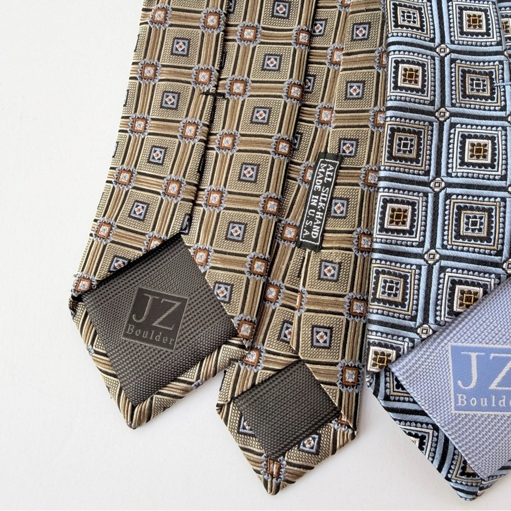 Set of Two Mens JZ Richard’s / JZ Boulder Silk Neckties - Picture 6 of 7